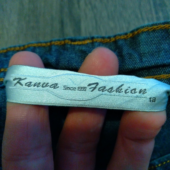 Kanva Fashion Women Stretch Blue Jeans Plus Size 18 - Picture 8 of 9